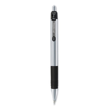 Zebra® Z-grip Metal Ballpoint Pen, Retractable, Medium 1 Mm, Black Ink, Silver Barrel, Dozen freeshipping - TVN Wholesale